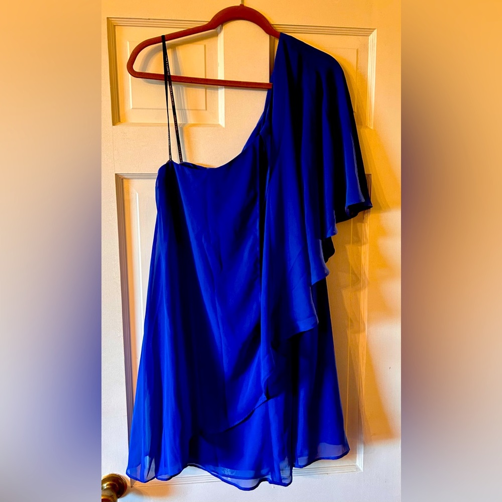 Vince Camuto One Shoulder Dress in Royal Blue